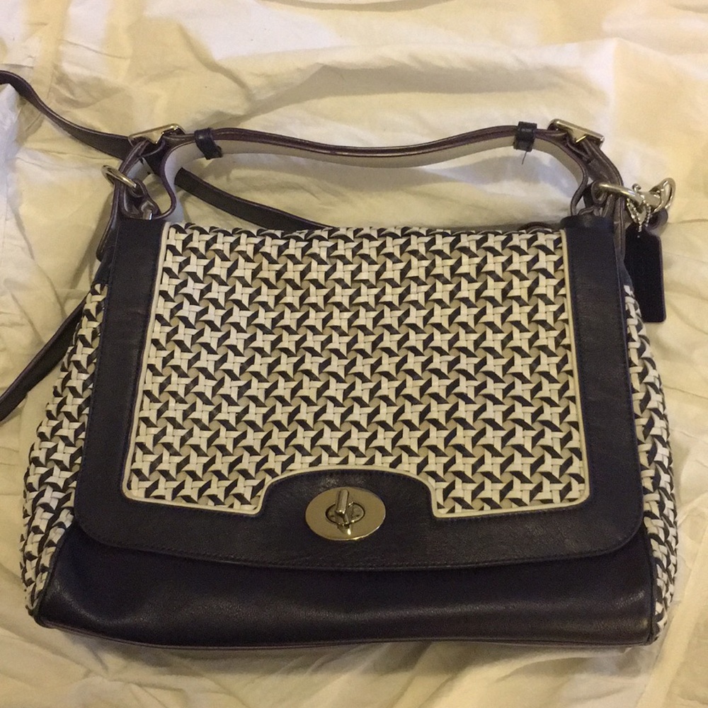 Coach Legacy Satchel with Woven Leather